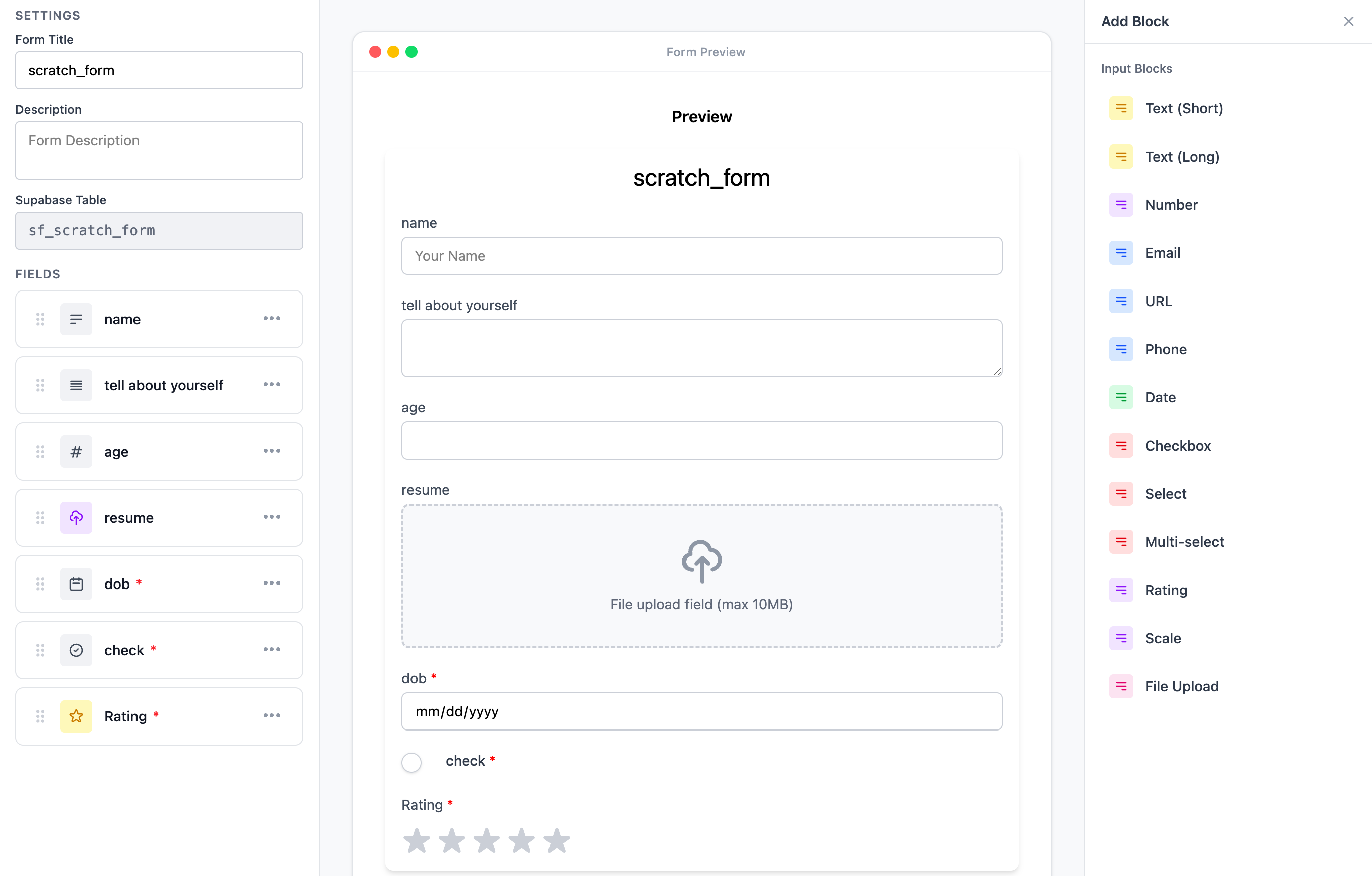 SupaForm Visual Builder